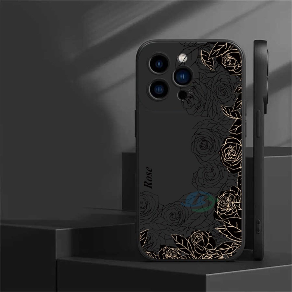 Casing Silikon Huawei P30 Lite Nova 5T Nova 3i Nova 7i Y6P Y7A Y6 Pro Y7 Pro 2019 Y9S Motif Mawar Hitam Putih