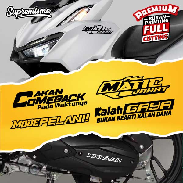 Stiker Matic Jahat / Sticker Akan Comeback pada waktunya / Stiker Viral Mode Pelan / Sticker Motor Kalah Gaya Glossy Waterproof / Sticker Hologram Matic Jahat Terbaru