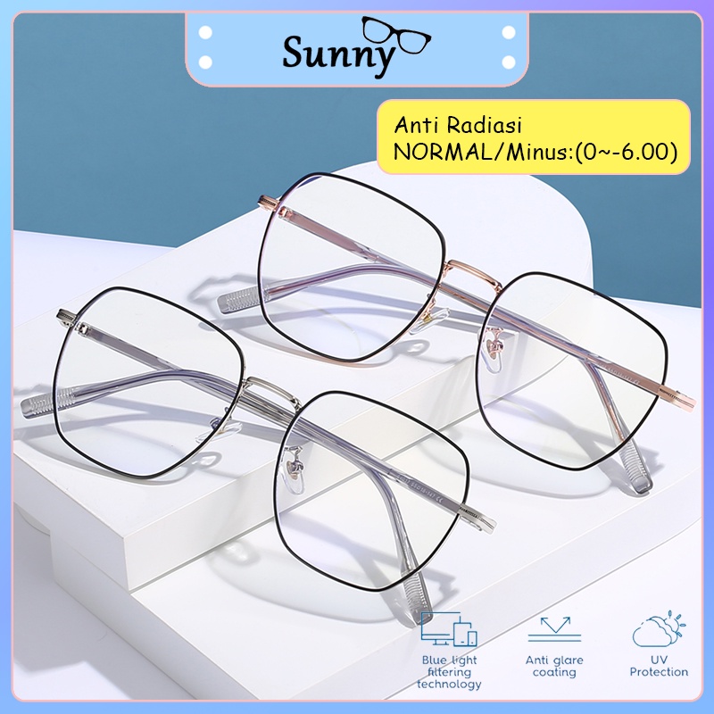 Kacamata Minus Anti Radiasi Wanita Pria Cowok Kaca Mata Optik -1/-1.5/-2/-2.5/-3/-3.5/-4/-4.5/-5/-5.