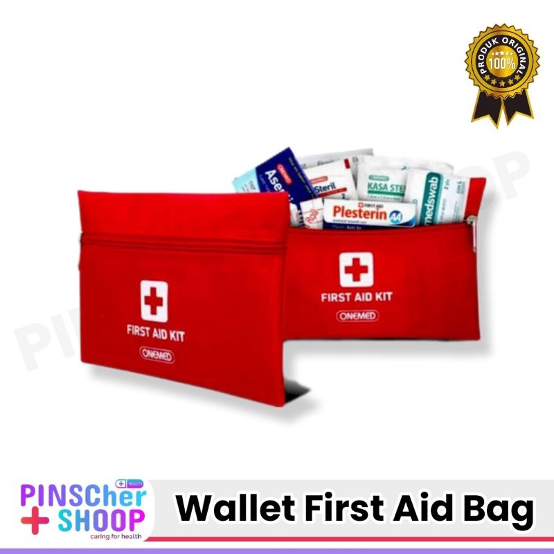 DOMPET P3K + ISI FIRST AID BAG MERAH (B)