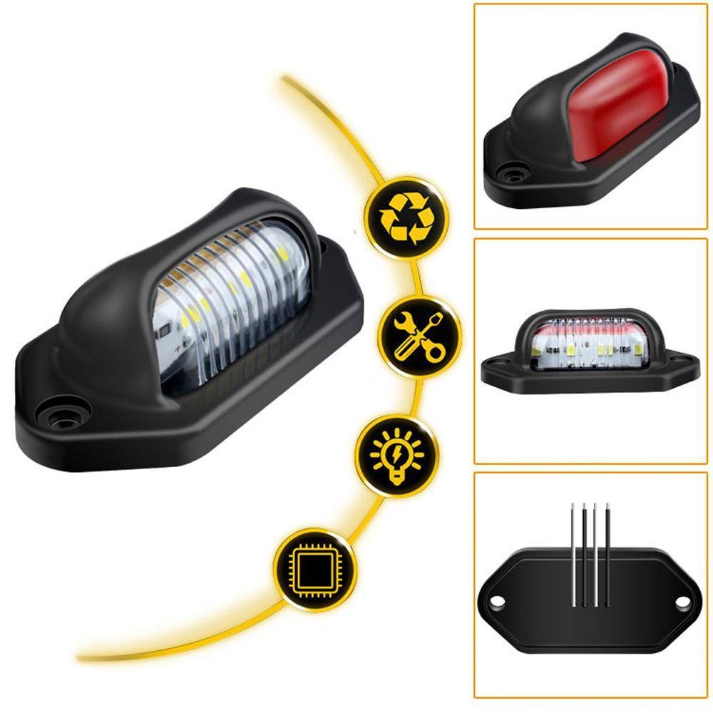Populer 2PCS Lampu Nomor Lisensi Trailer Lorry Plat Nomor 8lampu Mobil LED Dua Warna