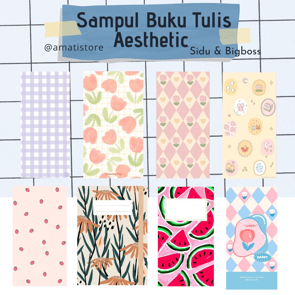 Jual Sampul Buku Tulis Aesthetic Ukuran Sidu Dan Bigboss Shopee Indonesia 9850