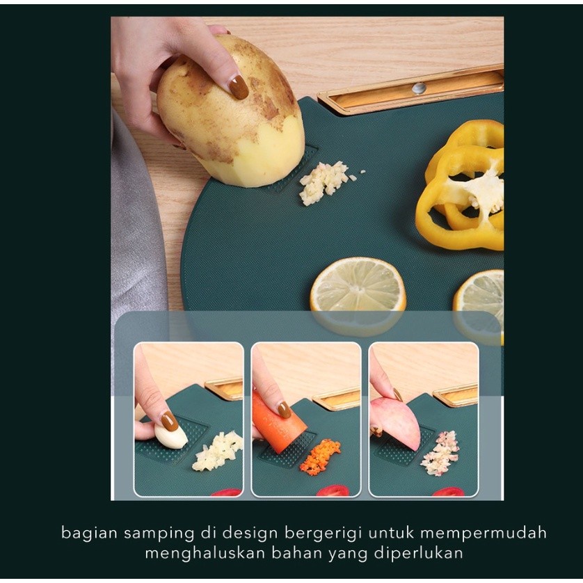 TALENAN HIJAU DAPUR VIRAL ANTI JAMUR PREMIUM DESIGN CUTTING BOARD PREMIUM STANDING