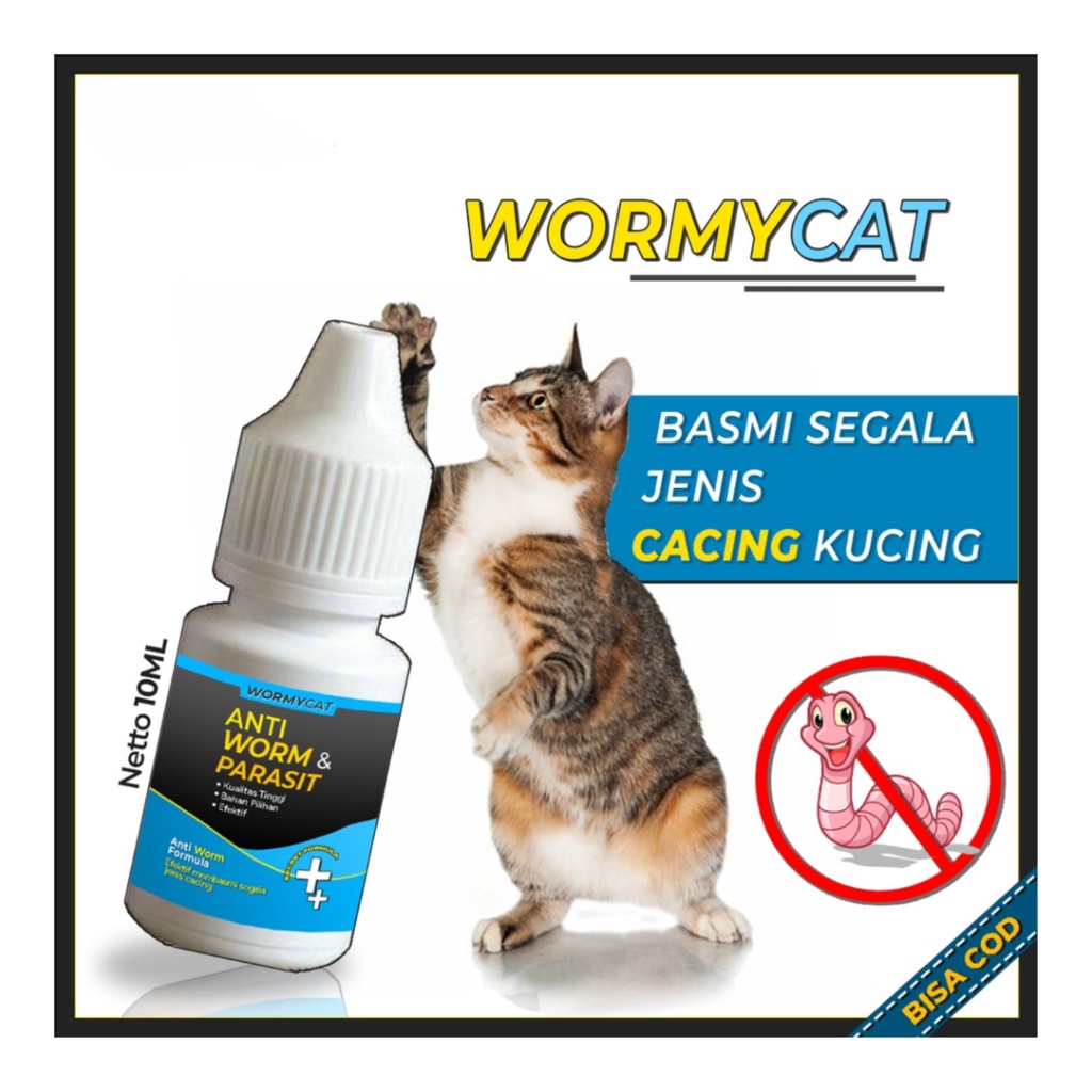 WORMYCAT Obat Cacing Kucing 10mL - Obat Anti Infeksi Cacing Kucing Cat Kitten Ampuh Basmi Dan Mencegah Cacingan [ CS ]