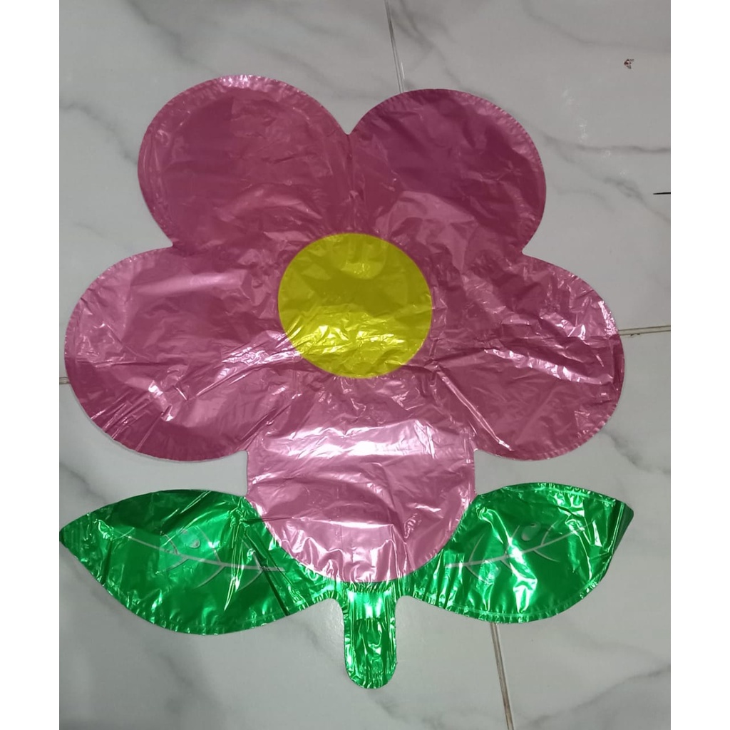 BALON FOIL BENTUK BUNGA / BALON FOIL FLOWERS PINK HARGA SATUAN