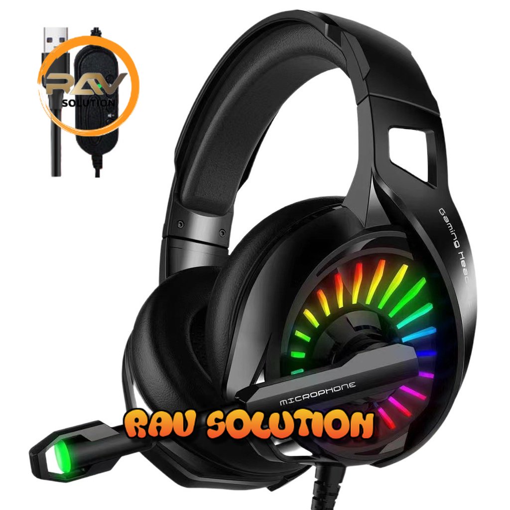 headset gaming kucing bass  RGB surround 7.1 usb G2 for komputer dan laptop Earphones (suara sekitar)/headset headphones gaming surround 7.1  Stereo Bass  usb  G2 (suara sekitar)  - RAV SOLUTION