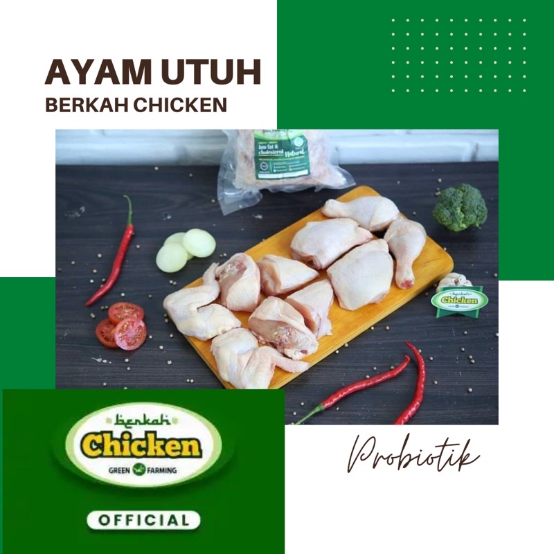 

Ayam Probiotik Utuh / potong (Whole chicken probiotic) 1kg Berkah Chicken