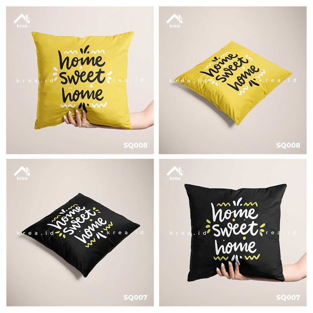 SARUNG BANTAL SOFA KATA KATA HOME SWEET HOME 2 UKURAN 40x40