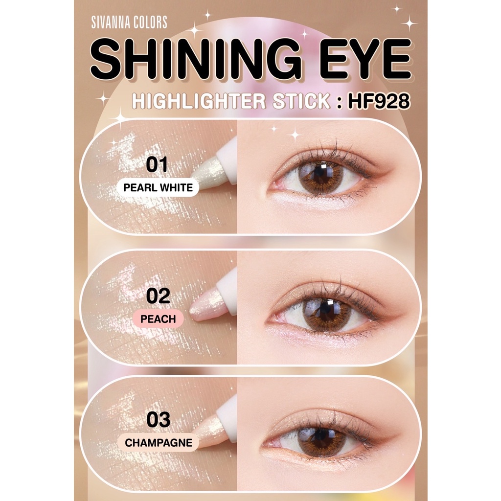 [TERMURAH] Sivanna Colors Easy To Draw Shining Eye Highlighter Stick HF928| Eyeshadow Stick | Browit.id