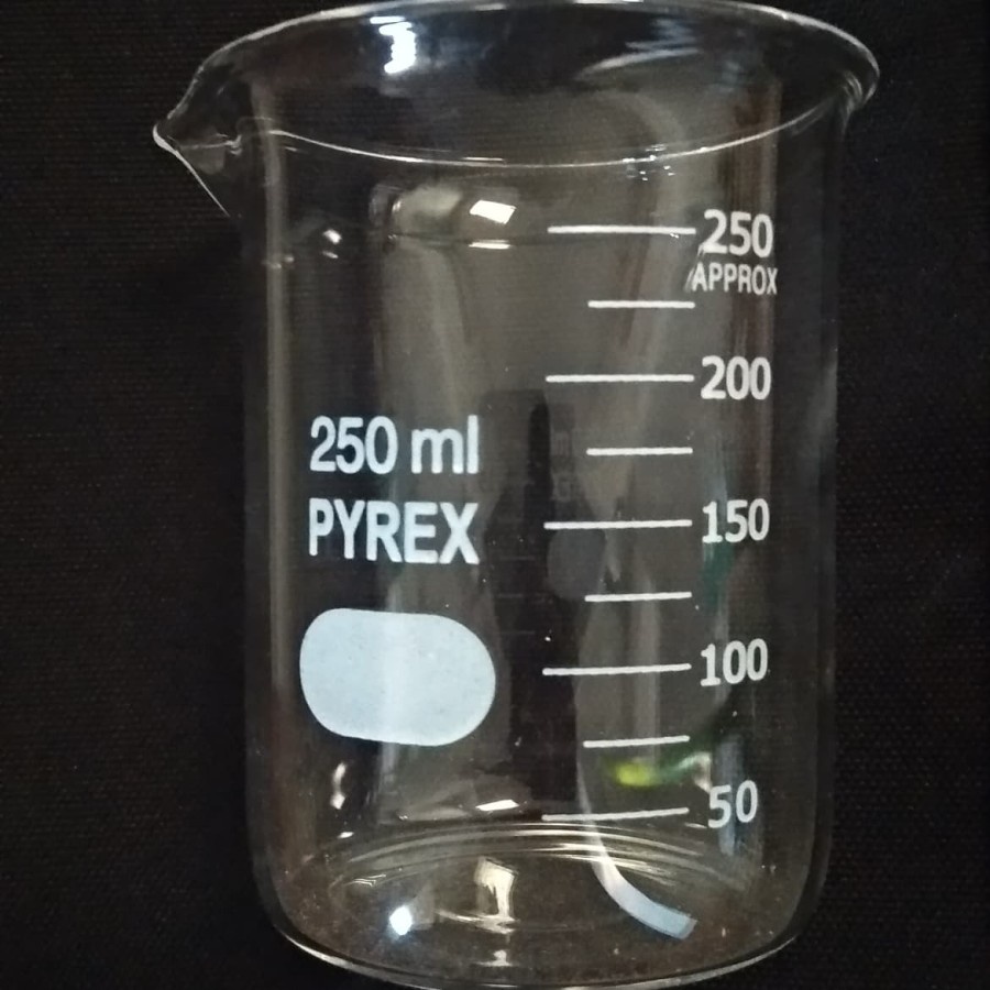 Beaker glass / gelas kimia gelas ukur 250 ML pyrex asli