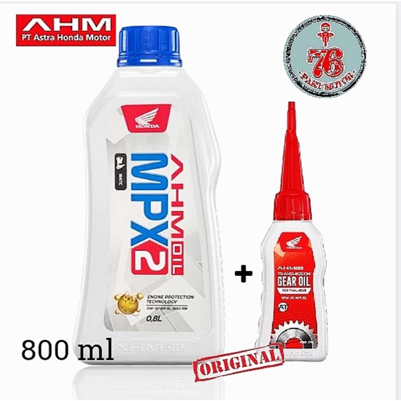 PAKET OLI MESIN MATIC ASLI HONDA MPX2 800 ml DAN OLI GEAR HONDA ASLI 100% ASLI ORIGINAL