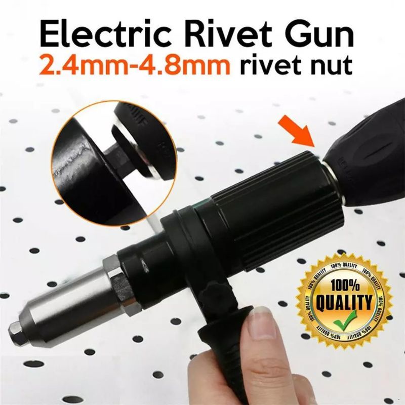 Nuansa - Electric Pull Rivet Conversion Drill Adapter Kepala Bor Listrik black