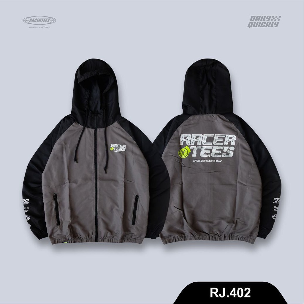 JAKET KODE RJ.402 BAHAN PARACHUTE  ORIGINAL 100% RACERTEES 201 DISTRO BALAP