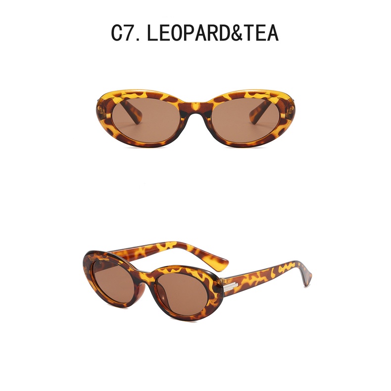 Kacamata Hitam UV400 Bentuk Oval Gaya Retro Vintage Untuk Wanita
