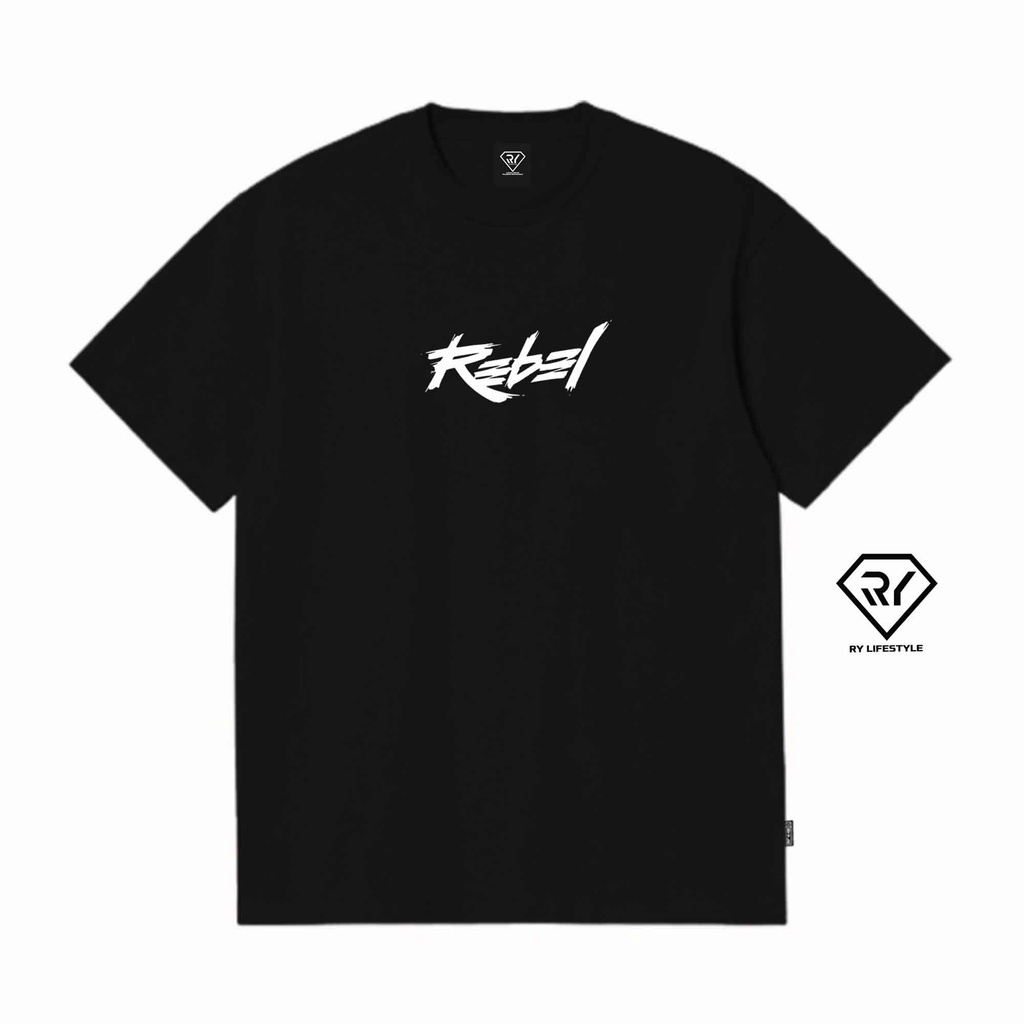 Ry Lifestyle - T-Shirt Pria Pendek Ry Lifestyle  Motif Rebel Putih - Kaos Casual