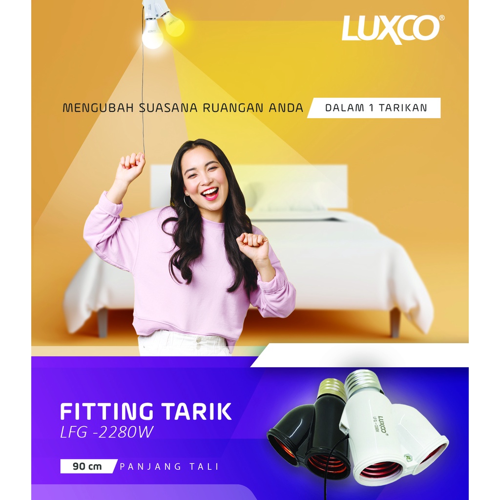 [COD] Promo FITTING LAMPU TARIK berkualits 3 in 1 LUXCO CABANG 2 X E27 BER SNI FREE ONGKIR