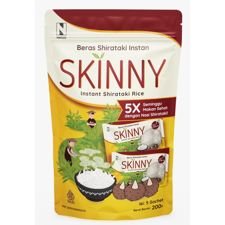 

Beras Skinny Shirataki Rice Instant Box Sachet isi 5 (200 gram)