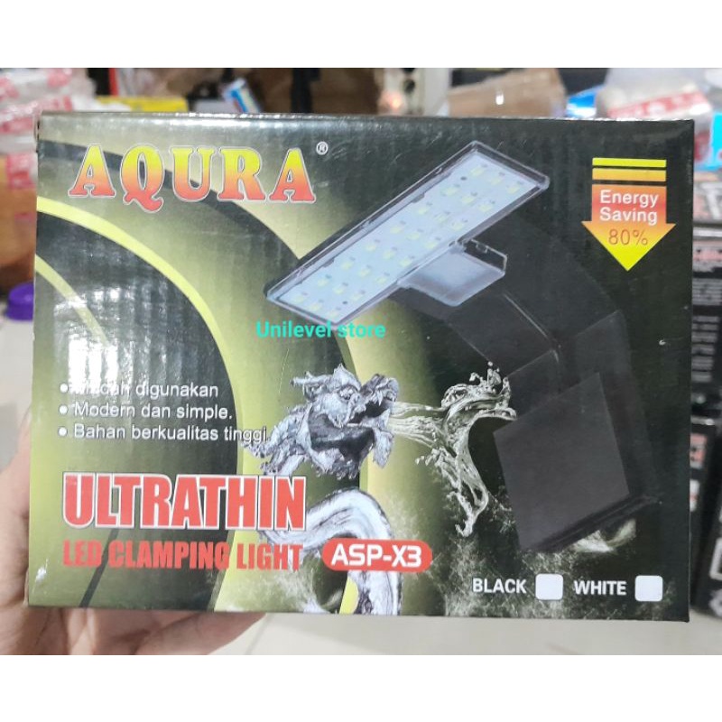 lampu jepit lampu gantung lampu aquascape model jepit slim simpel super terang Aqura ASP-X3 hemat li