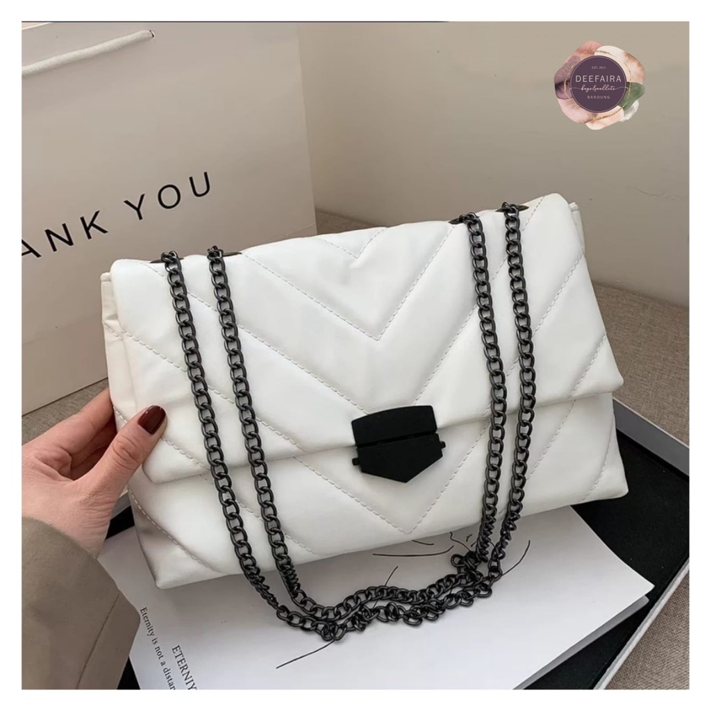 Tas Selempang Wanita Shoulder Bag Vklik Stylish Bahan Kulit Sintetis Tebal