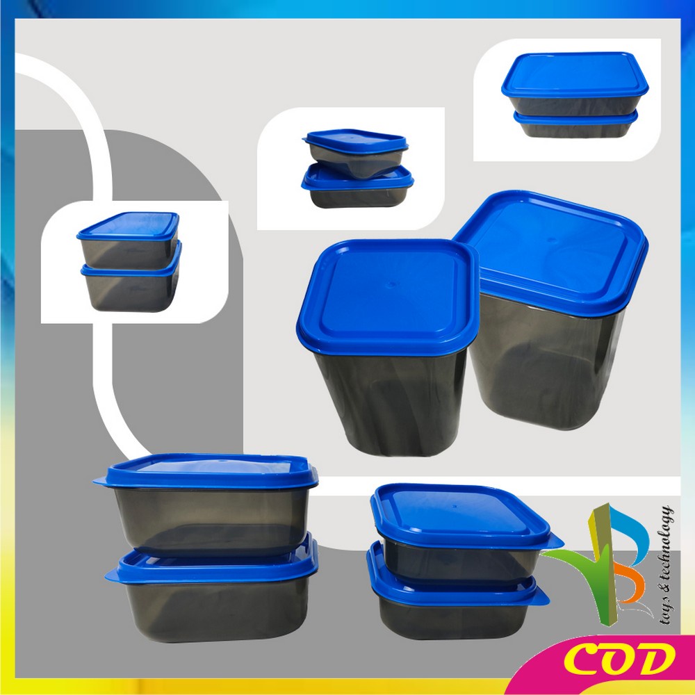 RB-C425 Toples Plastik Set isi 14pcs Smoke Sealware / Toples Kotak Snack Kontainer Makanan Food Storage Box BPA FREE