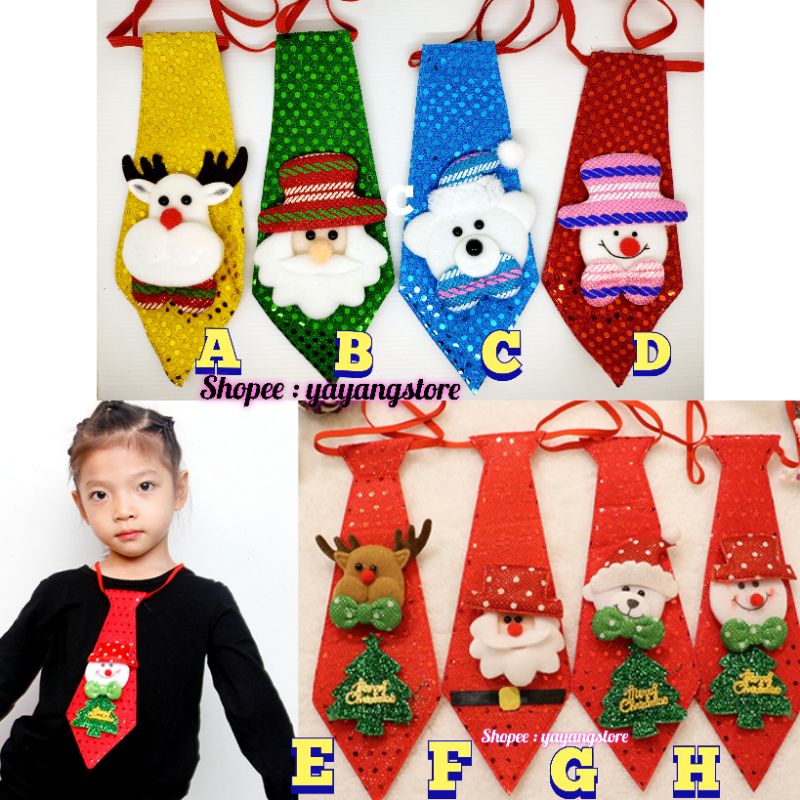 Dasi Natal Anak Dewasa - Dasi Santa Claus - Christmas Tie - Dasi Pesta Natal