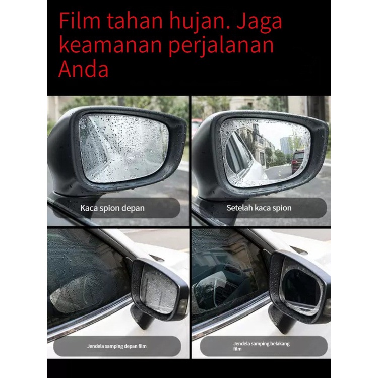 (Stok tersedia, dikirim dari Jakarta) Kaca spion mobil film anti hujan layar penuh cermin pembalik reflektif khusus film anti kabut tahan air jendela kaca samping