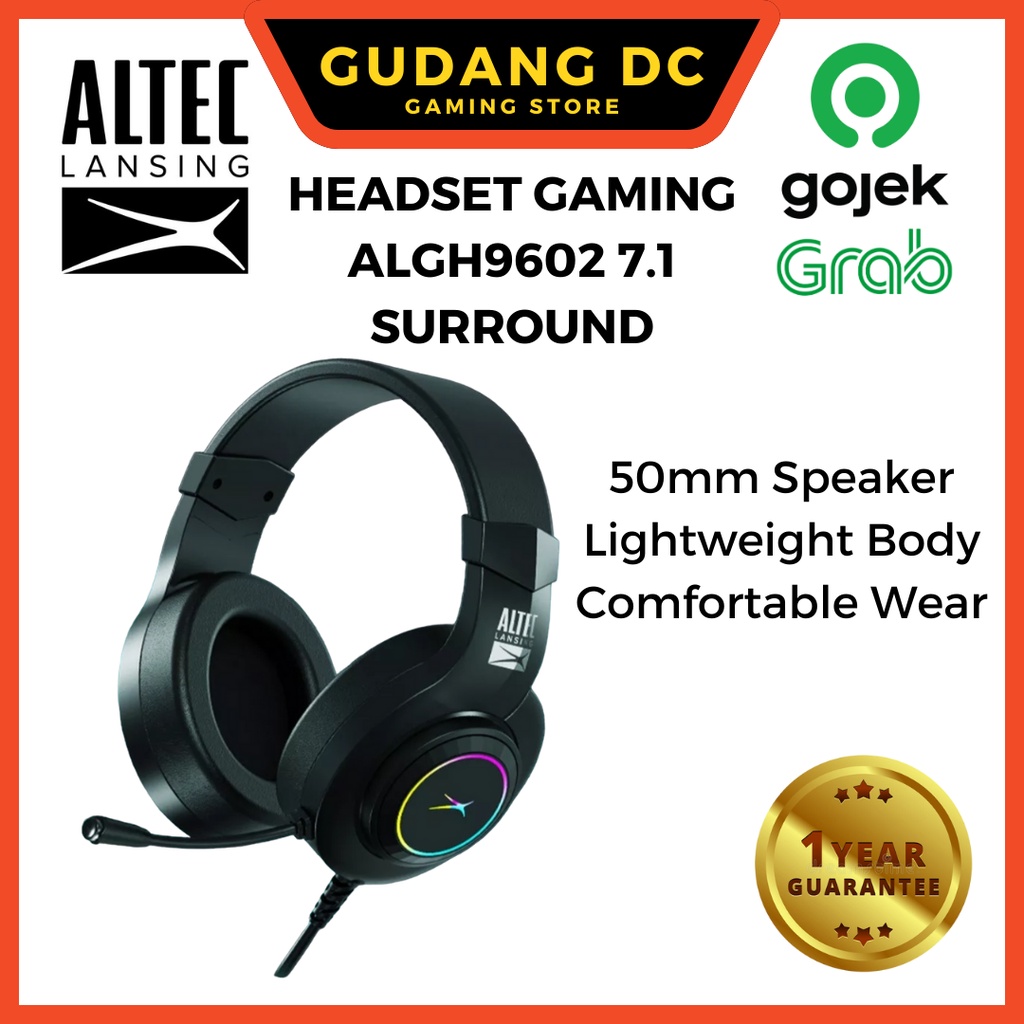 Headset Gaming 7.1 Surround Diameter Speaker 50mm Altec Lansing ALGH9602