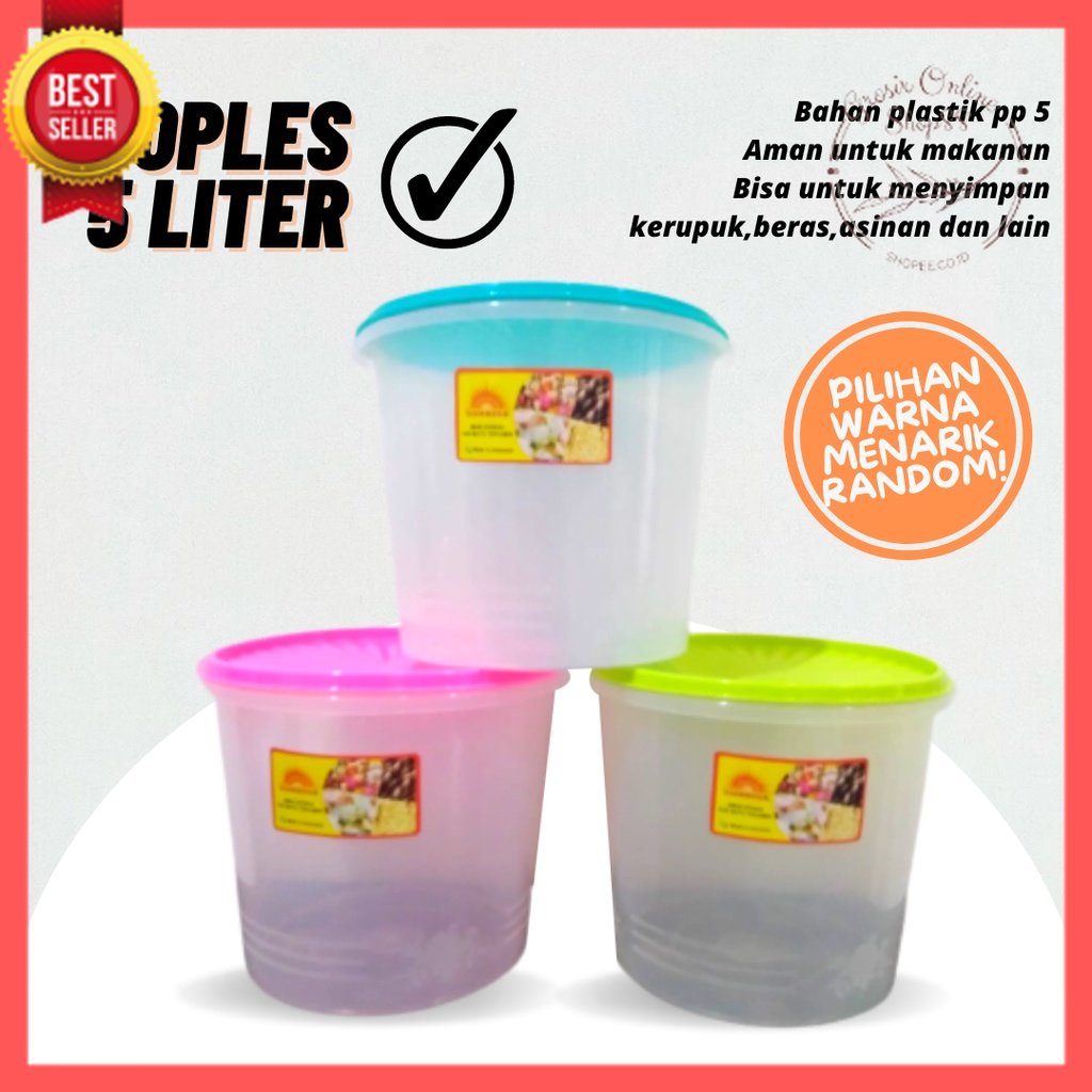 GOS -B215- Toples 5liter / Toples Penyimpanan Makanan / Toples Kue / Toples Plastik 5 liter