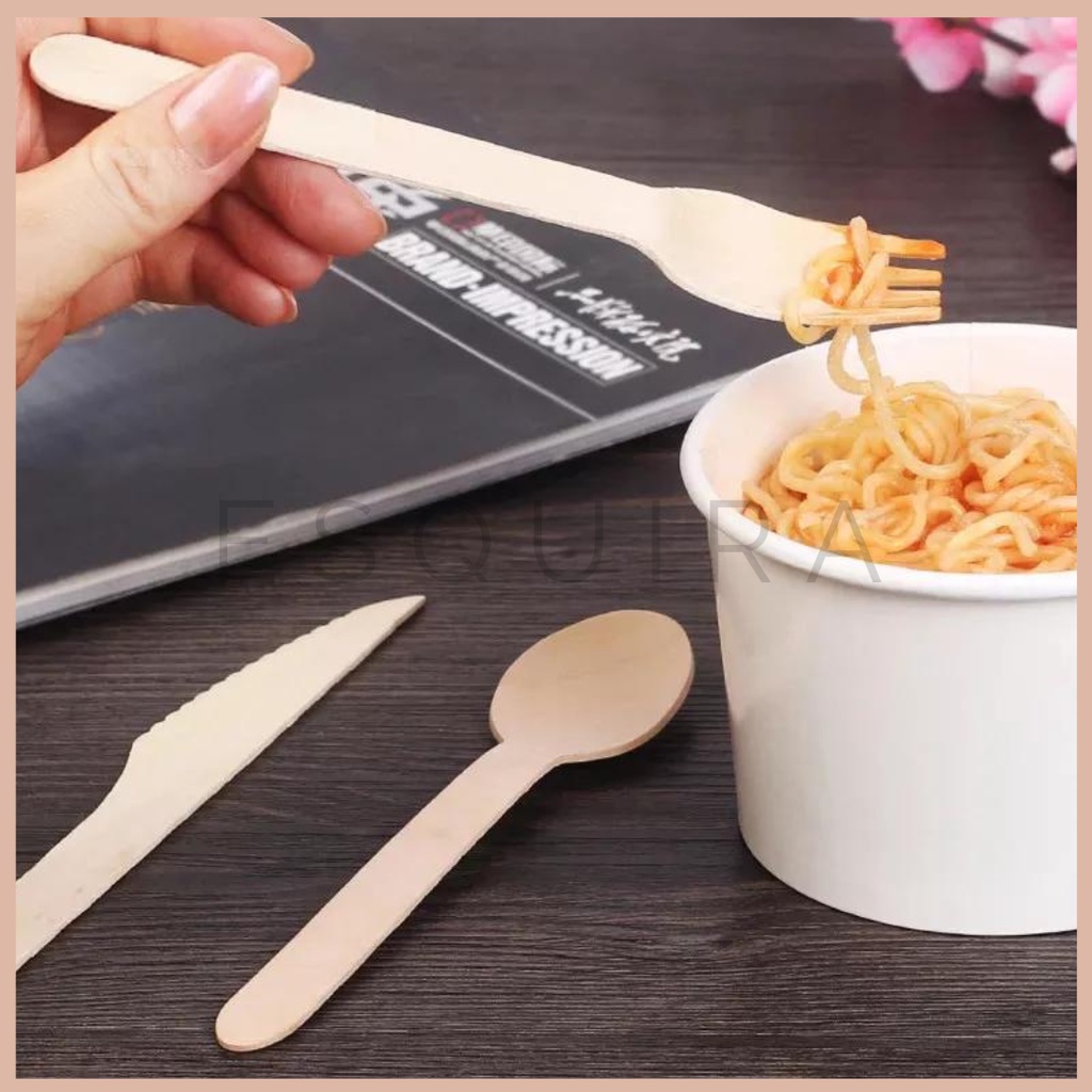 Wooden Fork / Garpu Cake / Garpu Kayu 16 Cm / 100 Pcs / WS0516