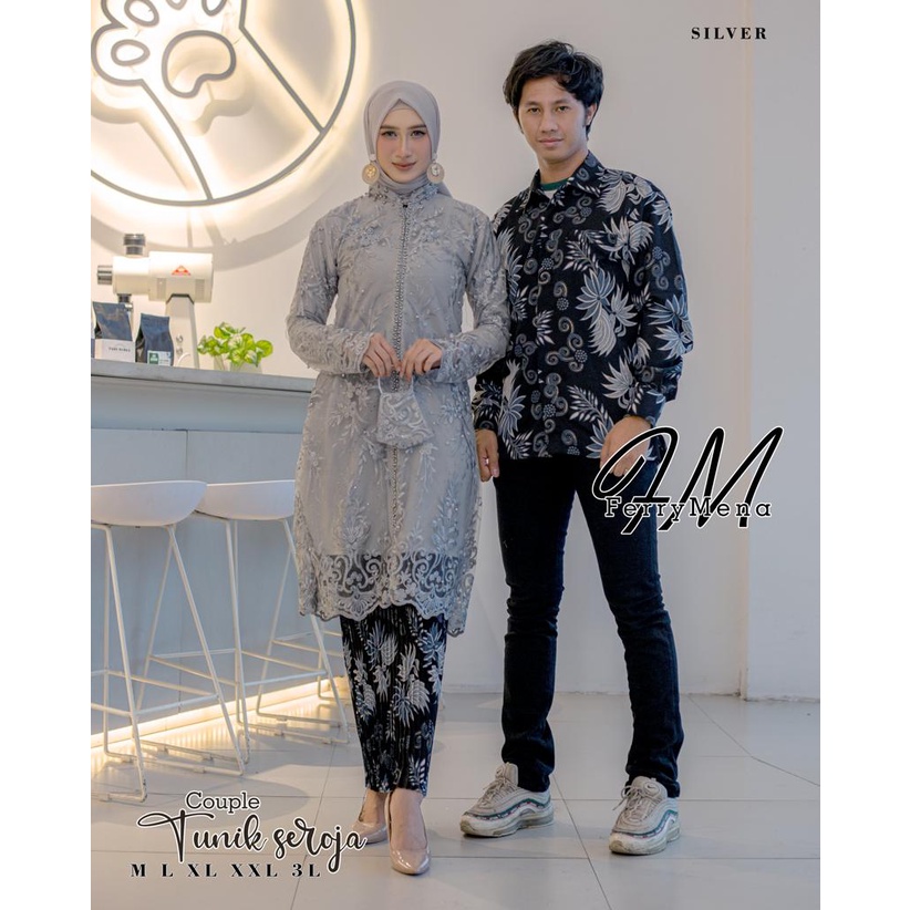 Permata Olshop / Couple Kebaya Busui Kancing Depan Dan Kemeja / Couple Kebaya Lamaran / Kebaya Couple Kondangan / Kebaya Seragam / Couple Kebaya Busui / Couple Kebaya Jumbo