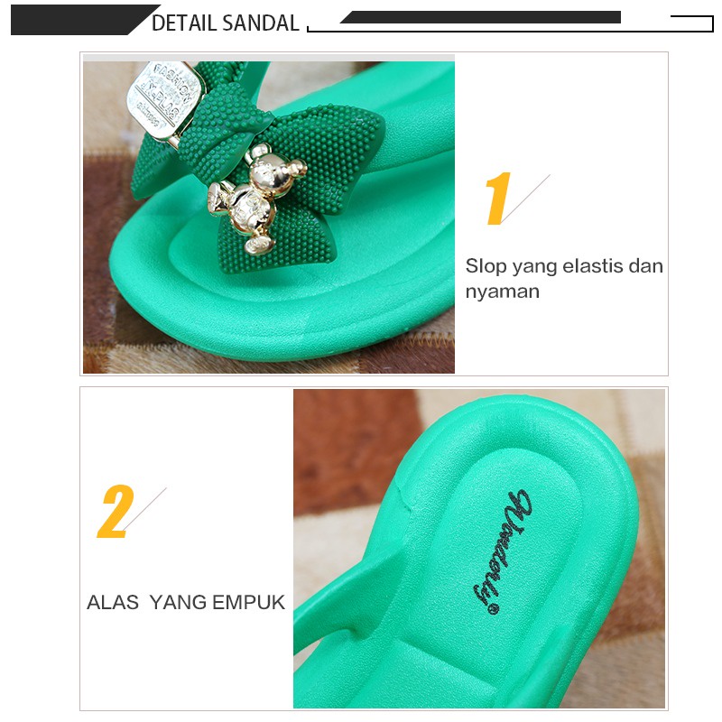 Sendal Jepit Wanita Pita Karet Jelly Wonderly | Sandal Tali Jelly Cewek l 0309-WL1