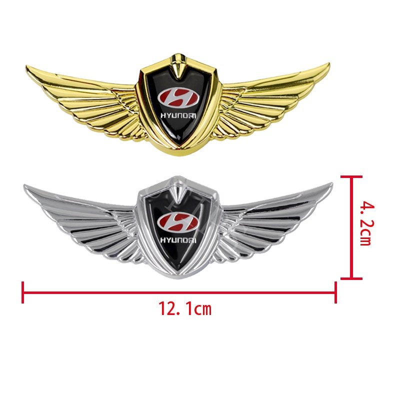 HYUNDAI Stiker Emblem Logo 3D Bahan Metal Untuk i20 Trajet H1 i10 Kona Santa Fe Getz Accent Atoz