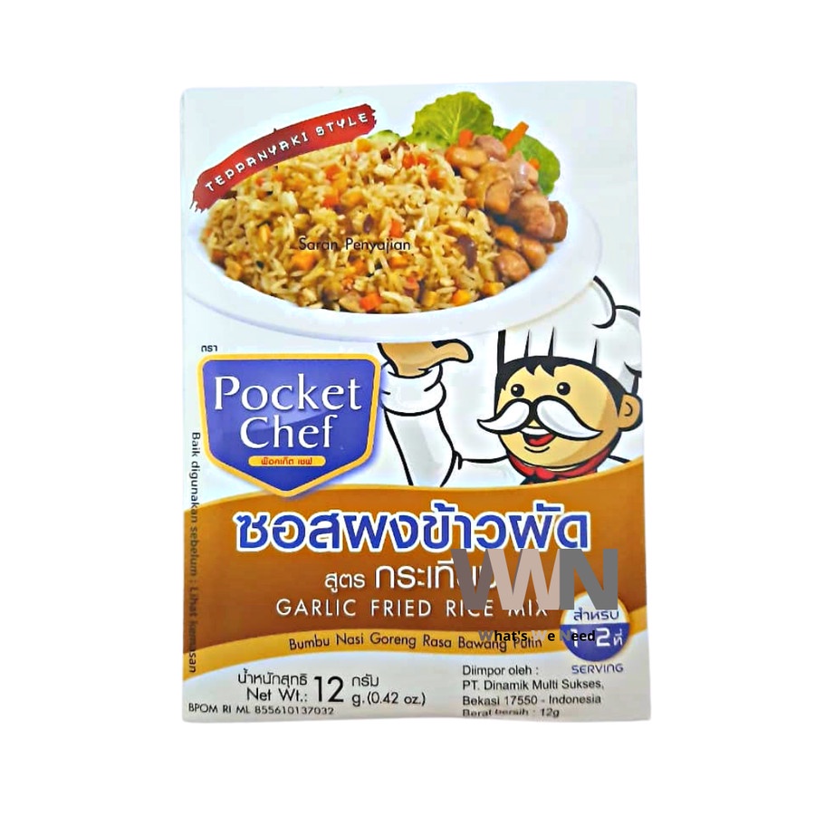 

Pocket Chef Garlic Fried Rice Mix 12gr - Bumbu Bawang Nasi Goreng