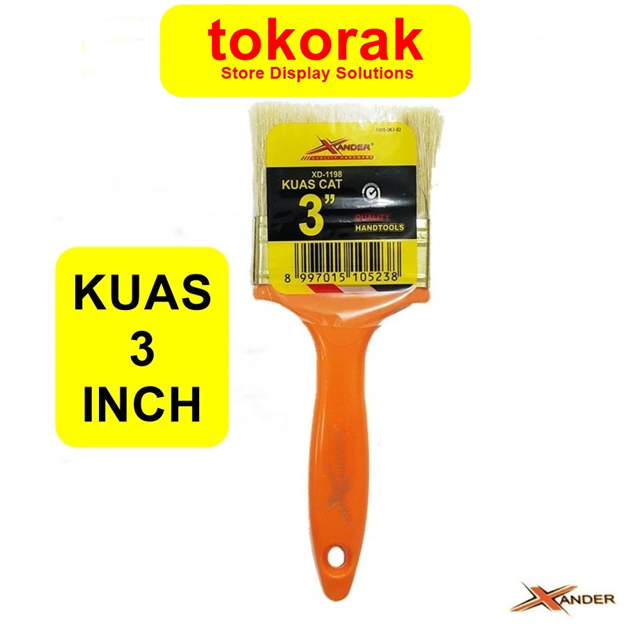 KUAS CAT 3 INCH XANDER - KUAS CAT TEMBOK BESI KAYU