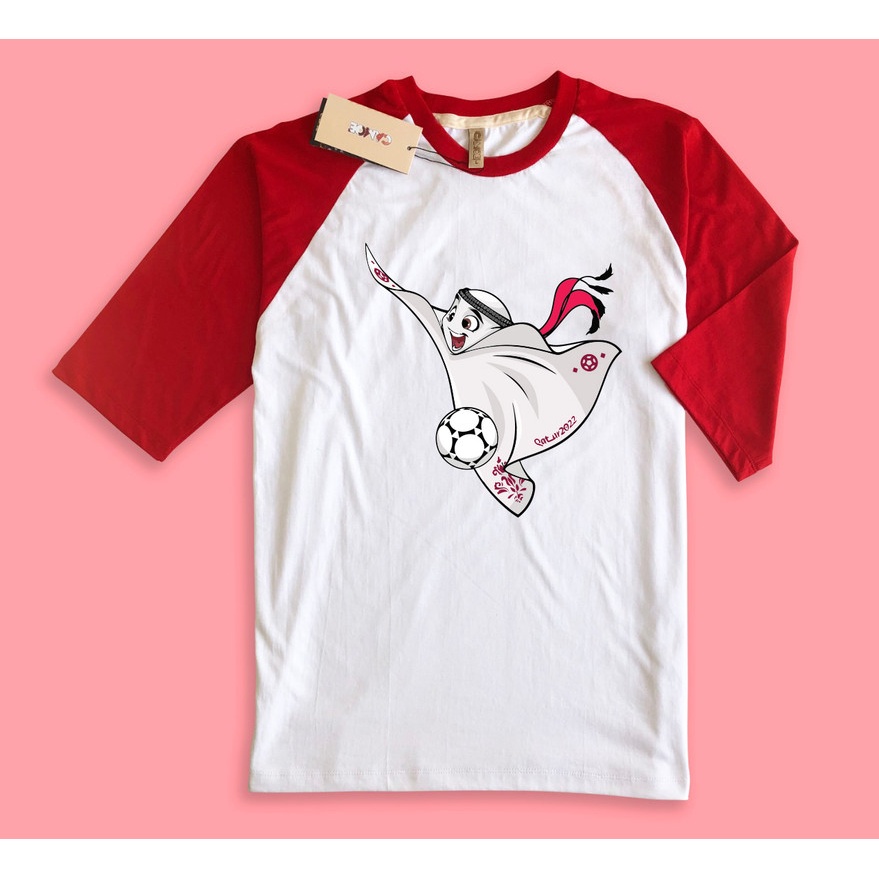 Kaos Raglan World cup Piala Dunia Qatar Mascot La'eeb