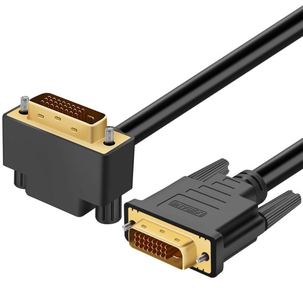 Kabel DVI Ke DVI Atas Untuk Proyektor Komputer TV 1080P DVI-D Video Cable 90derajat,