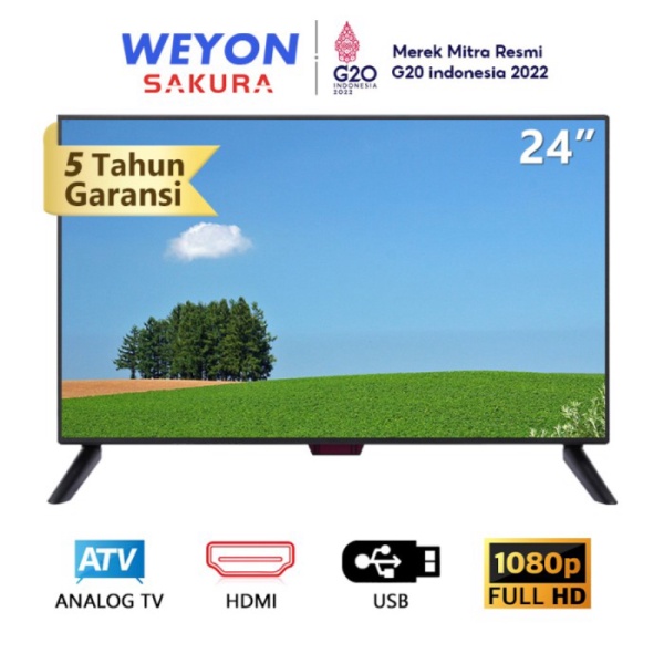 Weyon Sakura TV LED 24 inch HD Ready TV Televisi DVB-T2 Murah - analog Diskon