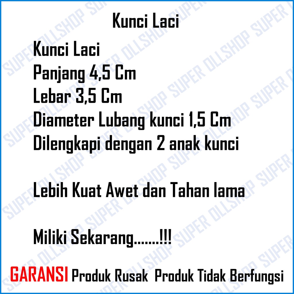 Kunci Laci Lemari Olimpik Kicenset Meja Kantor Besar / Kunci Laci Lemari Loker Drawer Lock Kecil Murah