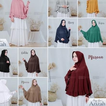 KHIMAR BERGO LENGAN AZIZAH HIJAB SYARI FASHION MUSLIM REAL PICT
