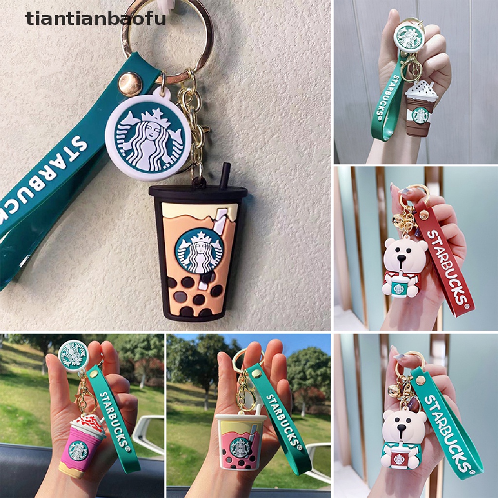 Gantungan Kunci Bentuk Boneka Beruang Kartun Starbucks coffee