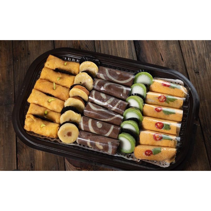 Mika Nampan Kue Basah dan Cake Mini &quot;BESAR&quot; Warna Coklat  Isi 10PCS Set Alas dan Tutup