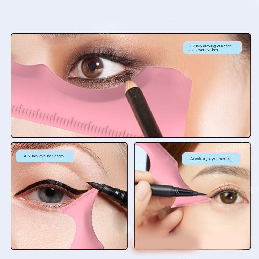 R-flower Silicone Eyeshadow Baffle Lipstik Alat Bantu Gambar Easy Eye Makeup Template Eyeshadow