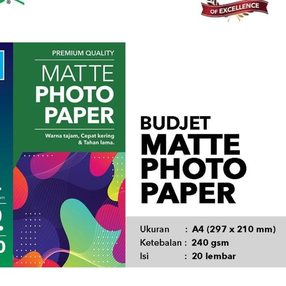 

Kertas Matte Photo Paper - Budjet Matte Photo Paper A4 240 GSM - Matte Satin