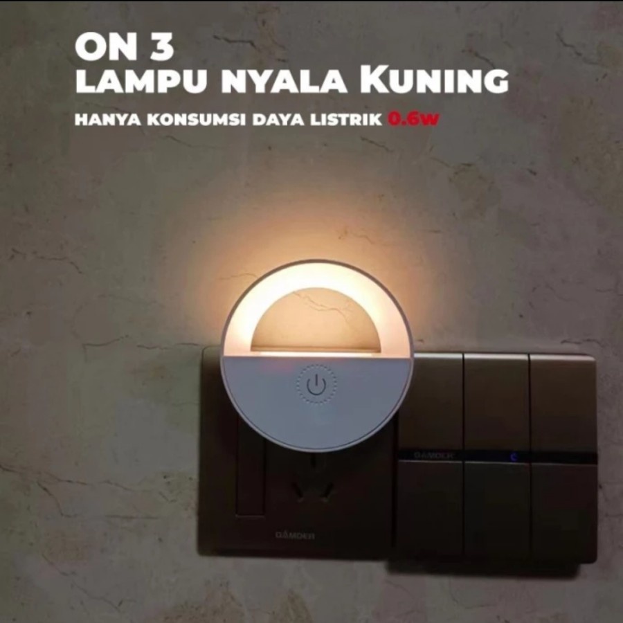 Lampu Tidur Cahaya Putih Dan Kuning 1W Touch Sensor Aoki AK YD02