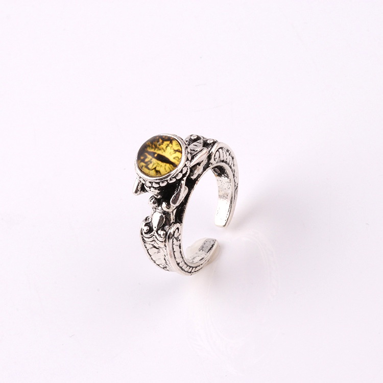 Cincin Desain evil spirit skull eye Bahan titanium steel Gaya Eropa Amerika Untuk Pria
