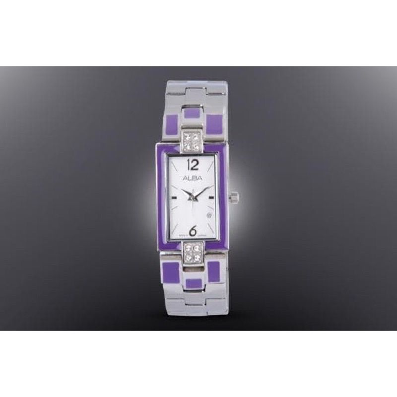 Alba Ladies AH7C09X1 Kotak Jam Tangan Wanita AH7C09 Original Purple Silver Original