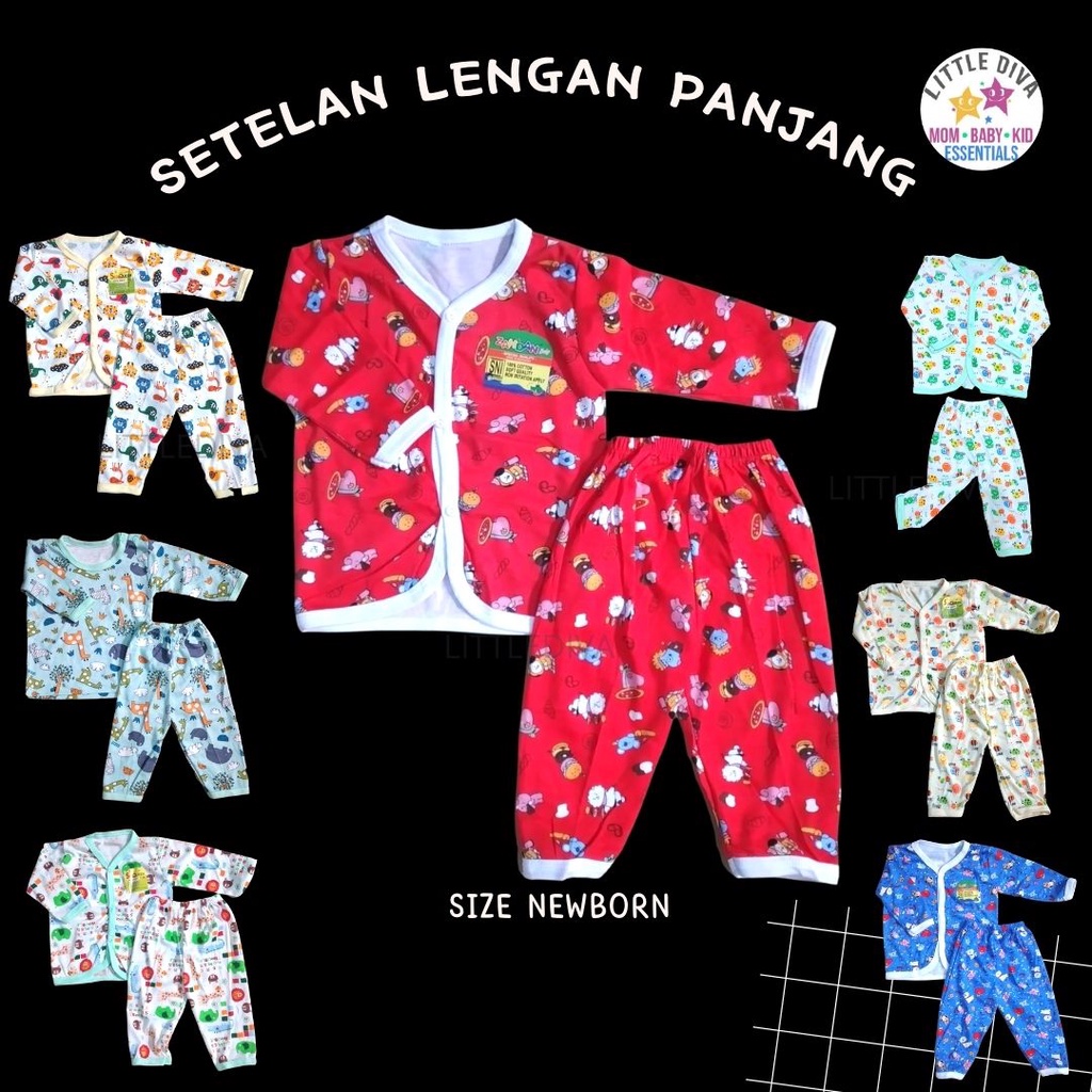 1 pcs - SETELAN LENGAN PANJANG New Born Baby Bayi SHAQUEEN / Zahdan - Motif bts 3-6 Bulan