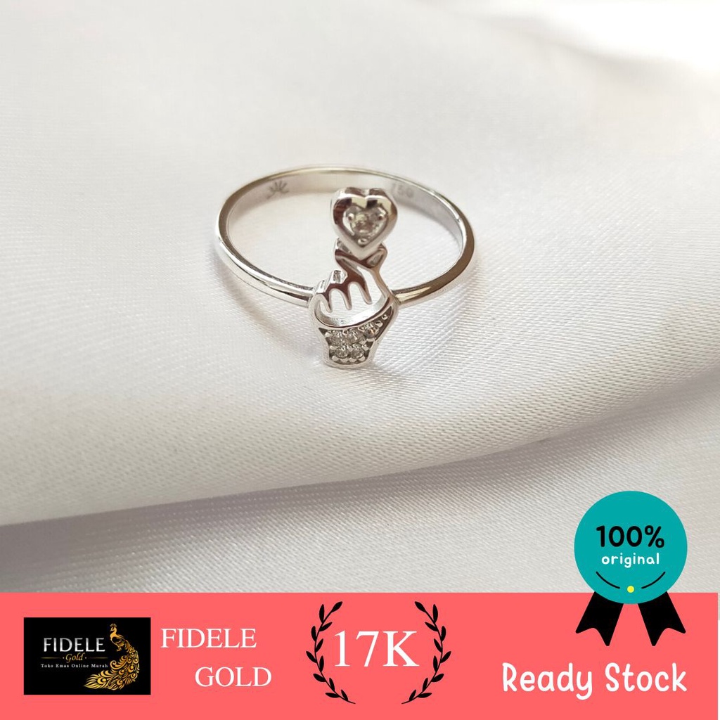 Cincin Sarangheyo Emas Putih Emas Asli Kadar Tua 750