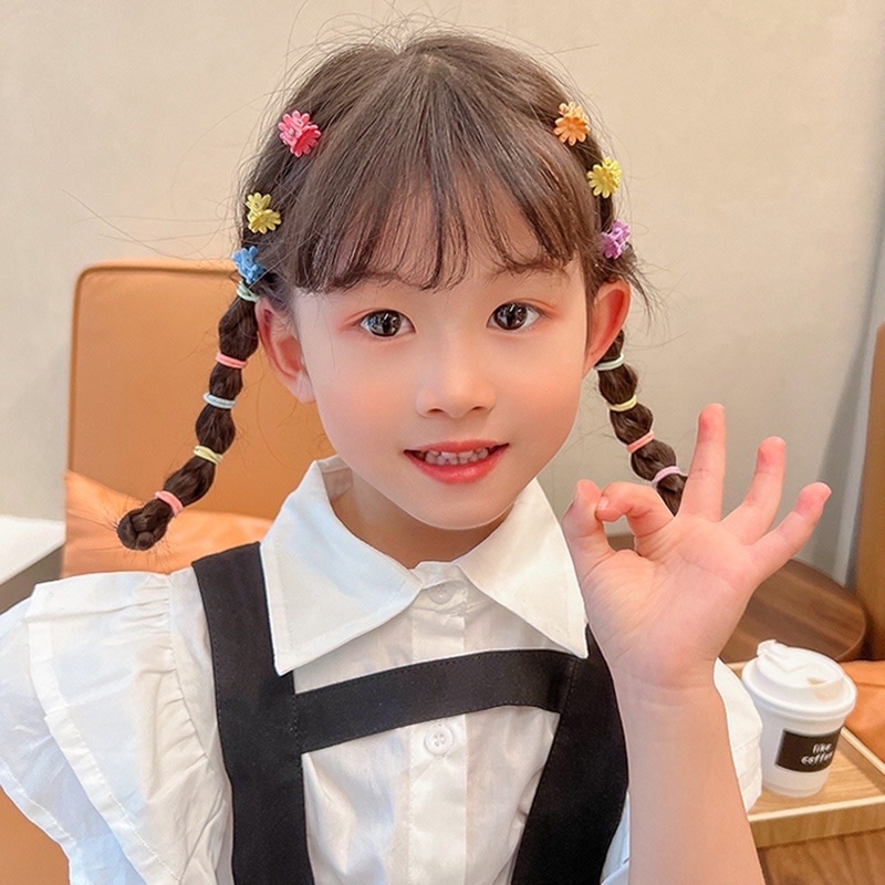 FREE BOX - AKSESORIS RAMBUT SET ANAK MODEL KOREAN / KUNCIRAN JEPITAN IKAT RAMBUT ANAK ELASTIS