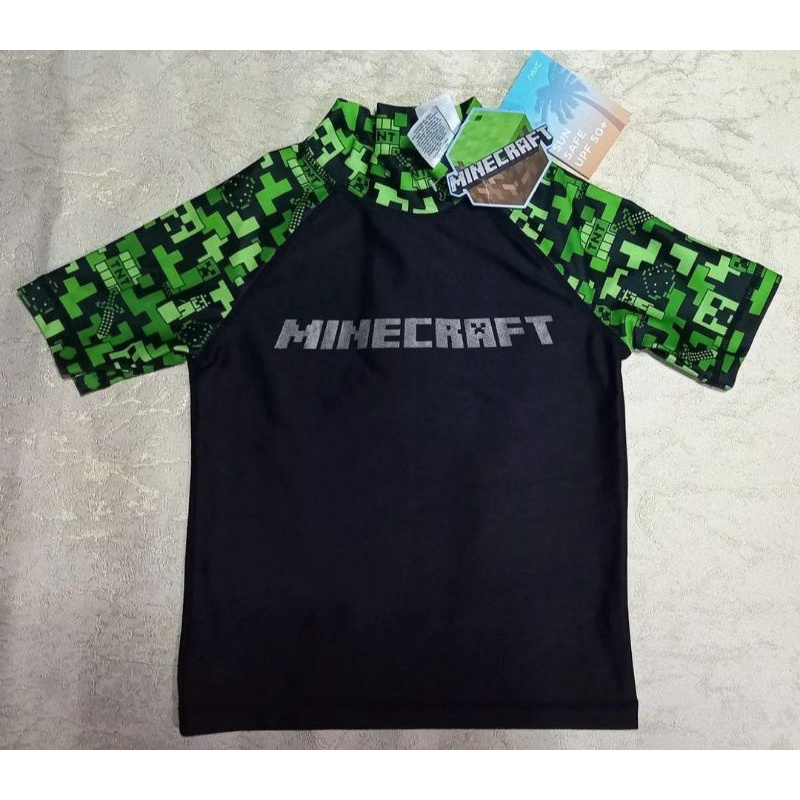 Original Next x Minecraft License Rash Vest / Swimwear / Swim Wear / Baju Renang Anak Cowok Laki-Lak